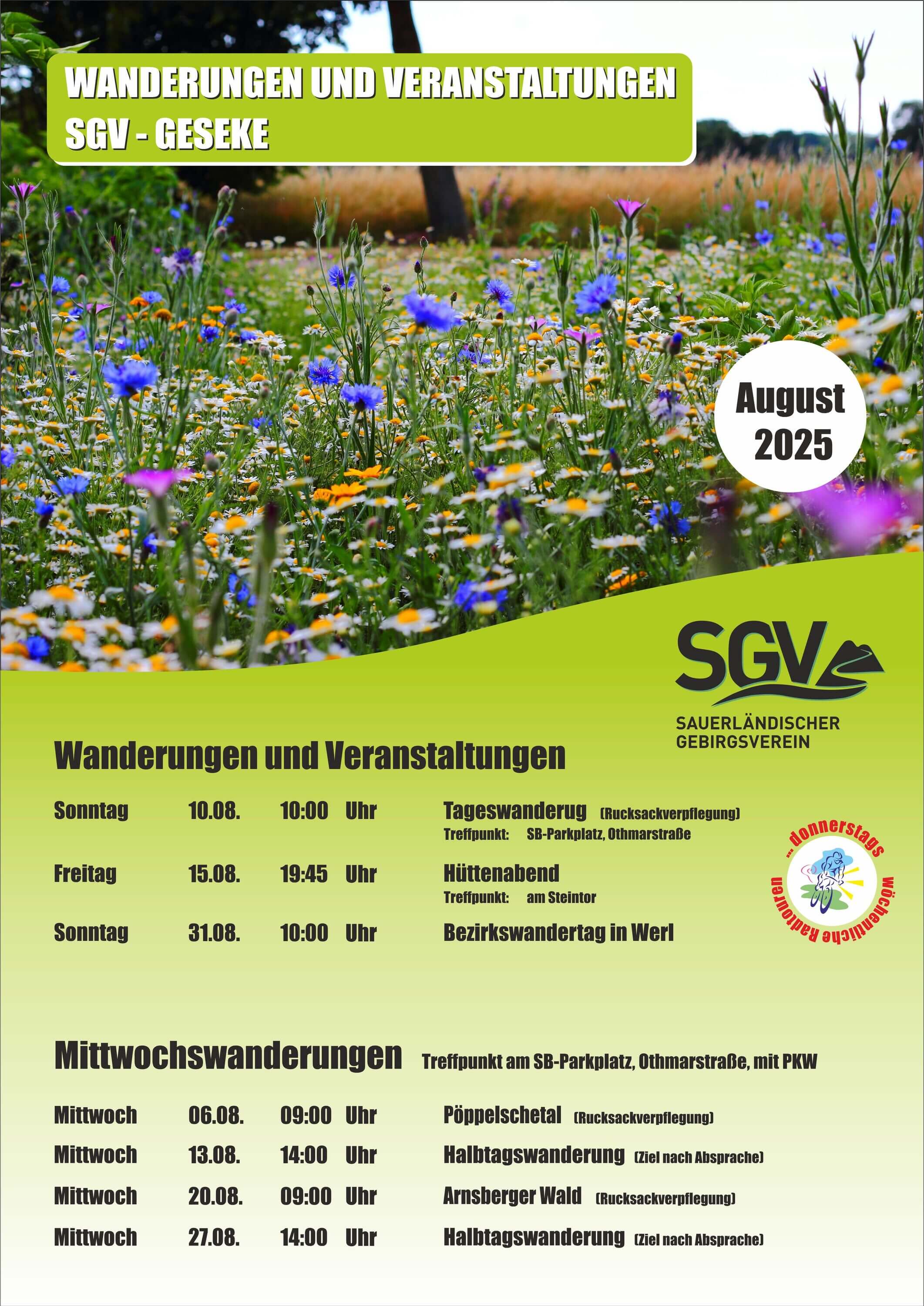 August 2025 - Wanderungen und Termine