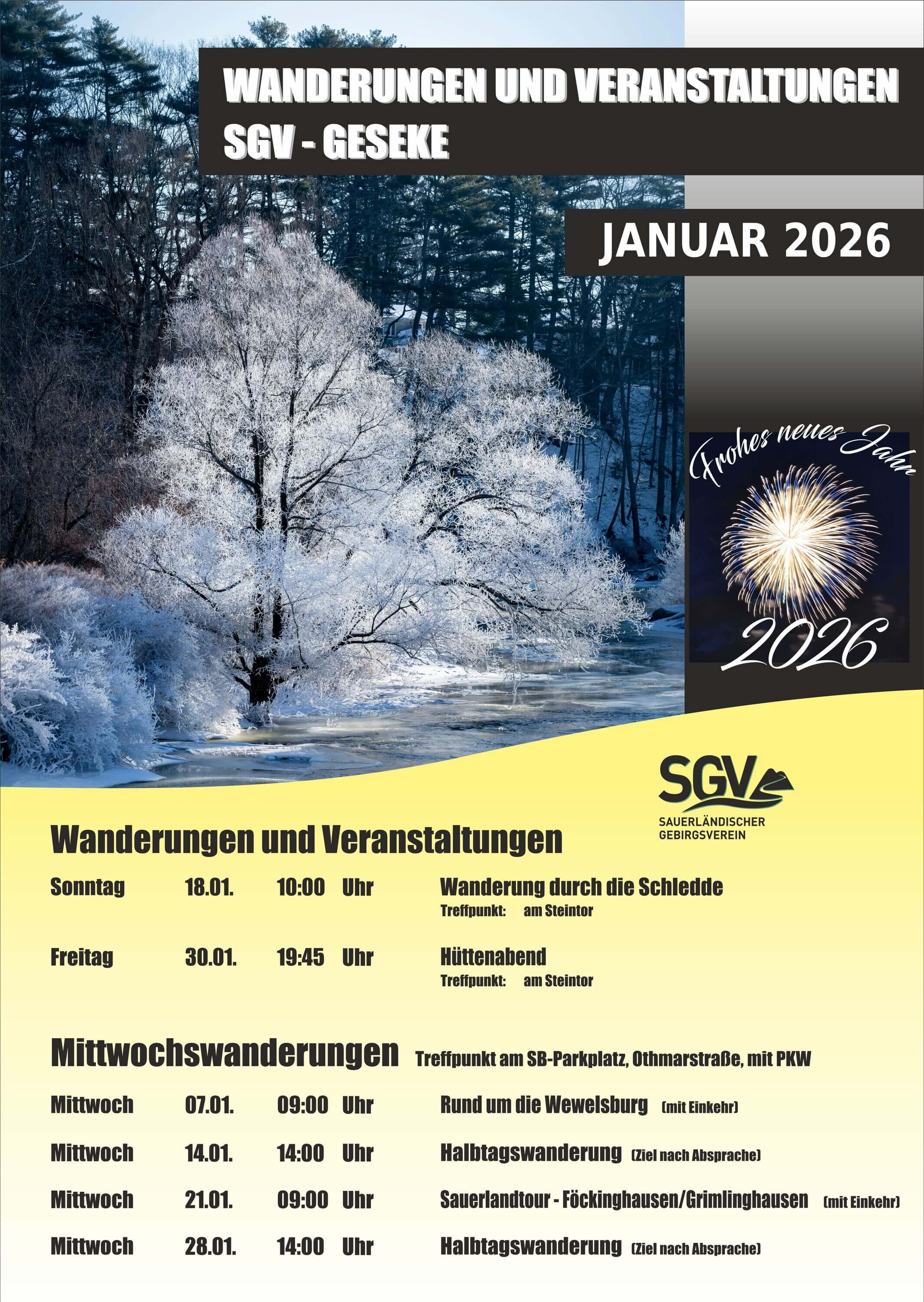 Januar 2026 - Wanderungen und Termine