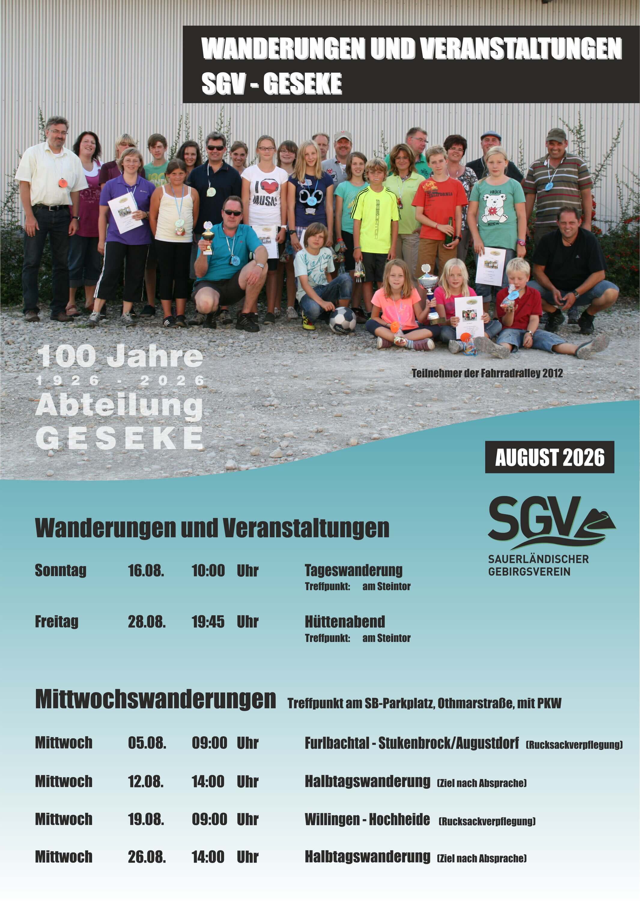 August 2026 - Wanderungen und Termine